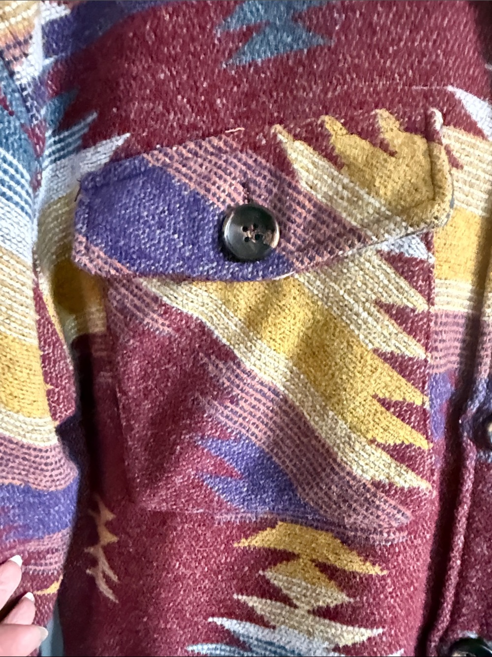 Multicolor Aztec Button-Up Jacket - Picture 4 of 7